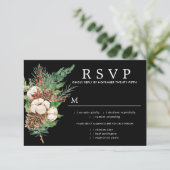 Holly Pine Winter Wedding RSVP maaltijdopties (Staand voorkant)