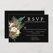 Holly Pine Winter Wedding RSVP maaltijdopties (Voorkant / Achterkant)