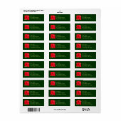 Holly Point Poinsettias Holiday Floral Etiket (Full Sheet)