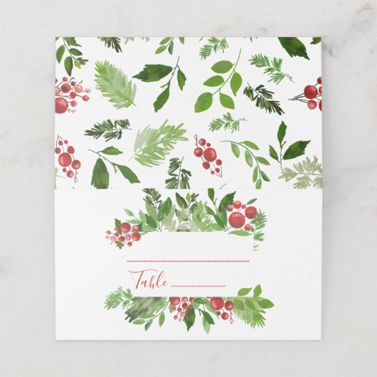 Holly Red Berry kerstbruiloft (Buitenkant ongevouwen)