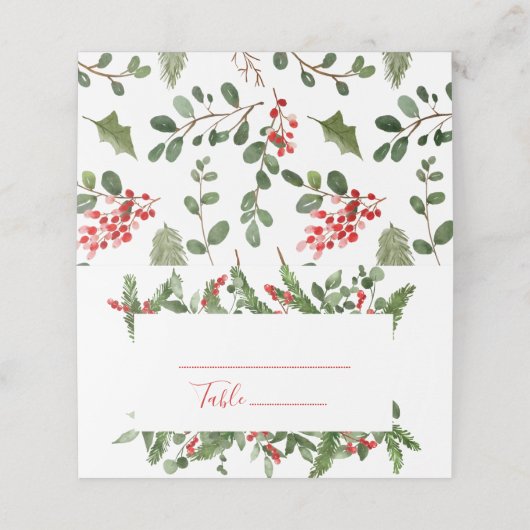 Holly Red Berry kerstbruiloft (Buitenkant ongevouwen)