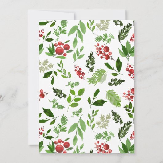 Holly Red Berry Kerstmis Modern Weddenschap Bedank (Achterkant)