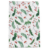 Holly Red Berry-kerstpatroon Medium Cadeauzakje (Voorkant)