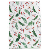 Holly Red Berry-kerstpatroon Medium Cadeauzakje (Achterkant)