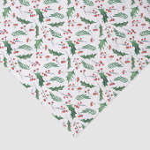 Holly Red Berry-kerstpatroon Tissuepapier (Detail)