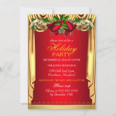 Holly Red Gold Silk met kerstfeestdag Kaart (Voorkant)