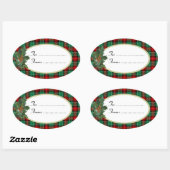 Holly Red Green Holiday Plaid Custom Gift Sticker (Vel)