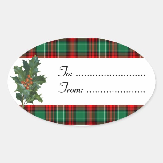 Holly Red Green Plaid Custom Sticker (Voorkant)