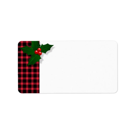 Holly Red Kerstmis Blank Etiket (Voorkant)