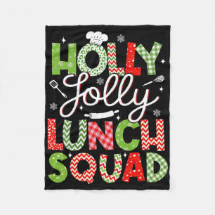 Holly Retro Jolly Lunch Squad Cafetaria Lunch Lady Fleece Deken