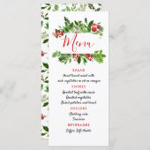 Holly Rode Bes Kerst Moderne Trouw Menu (Voorkant / Achterkant)