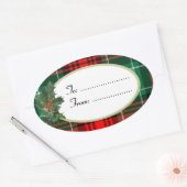 Holly Rood Groen Plaid Custom Gift Label Sticker (Envelop)