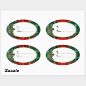 Holly Rood Groen Plaid Custom Gift Label Sticker (Vel)