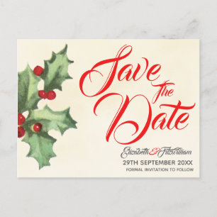 Holly Save the Date Briefkaart