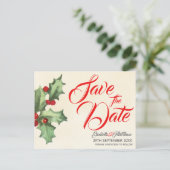  Holly Save the Date Briefkaart (Staand voorkant)