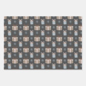 Holly Snow Flake-kerstpatroonpatroon Inpakpapier Vel (Voorkant 3)