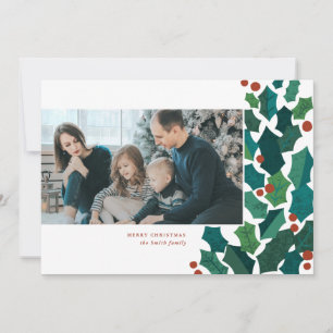 Holly Spray Kerstmis Feestdagenkaart