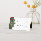 Holly sur Red Green Plaid Cartes de table de vacan (Devant)