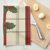 Holly theedoek in rood en groen (Quarter Fold)