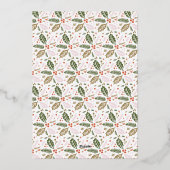  Holly Tilted Snapshot 2 Kerstmis Folie Feestdagenkaart (Achterkant)