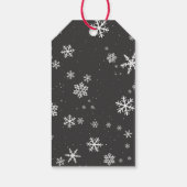 Holly Tree Berry Snowflakes Aangepast kerstfeest Cadeaulabel (Achterkant)