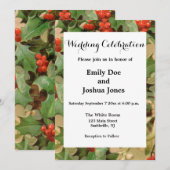 Holly Tree Kerstvakantie Vintage Kaart (Voorkant / Achterkant)