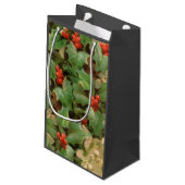 Holly Tree Kerstvakantie Vintage Klein Cadeauzakje (Achterkant Gekanteld)