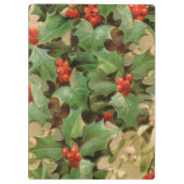 Holly Tree Kerstvakantie Vintage Klembord (Achterkant)