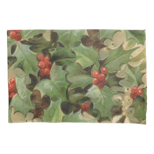 Holly Tree Kerstvakantie Vintage Kussensloop (Voorkant)