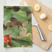 Holly Tree Kerstvakantie Vintage Theedoek (Quarter Fold)