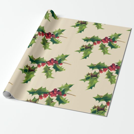   Holly-vestiging Cadeaupapier (Uitgerold)