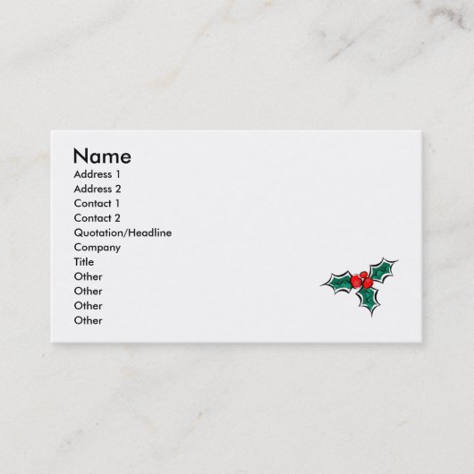 Holly Visitekaartje (Voorkant)