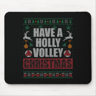 Holly Volley Volleybal Ugly Christmas Mannen W Muismat