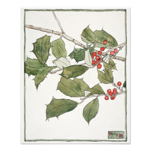 Holly-waterverfschildering, Hannah Borger Overbeck Foto Afdruk