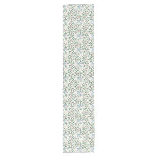 Holly Wijngaard Blauwe Strik Kersttafel Runner Crè Korte Tafelloper