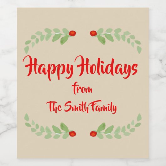 Holly Wine Étiquette (Étiquettes simples)