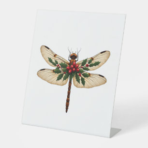Holly Winged Dragonfly Reclamebord Met Voetstuk