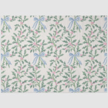 Holly Wingerd en Blauwe Lint Kerstweefselpapier Cr