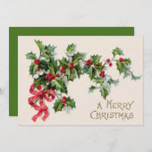 Holly Winterberry Red Ribbon (Voorkant / Achterkant)