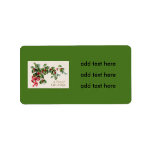 Holly Winterberry Rode Lint Etiket