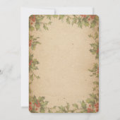 Holly Wreatborder Rustic kerstparty Kaart (Achterkant)