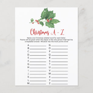 Holly Wreater A-Z Kaart voor Kerstmis