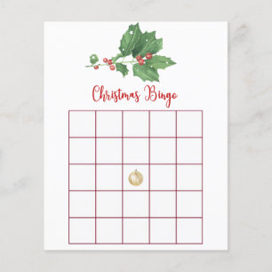 Holly Wreater Bingo Game Card Flyer