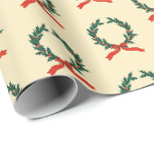  Holly Wreath Christmas Cadeaupapier (Rol Hoek)