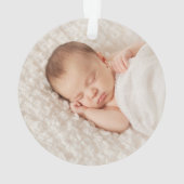 Holly Wreath Deer Baby's eerste kerstfoto Ornament (achterkant)