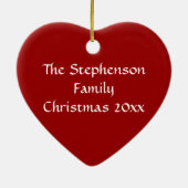 Holly Wreath Heart Foto gepersonaliseerd Ornament (Achterkant)