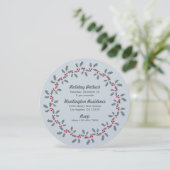 Holly Wreath Holiday Potluck Party Invitation Card (Debout devant)