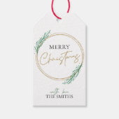 Holly Wreath kerstcadeau Label Greenery Cadeaulabel (Voorkant)