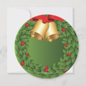 Holly Wreath Noël Fête Invitation (Dos)