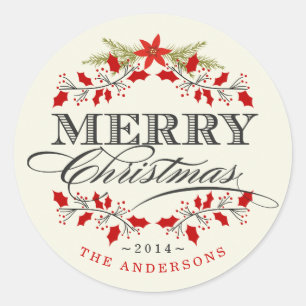 Holly Wreath Sticker